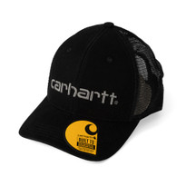 Carhartt Logo Canvas Mesh-Back Hat Black (3)