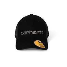 Carhartt Logo Canvas Mesh-Back Hat Black (1)