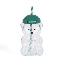 Grand Canyon Bear Glass Tumbler With Straw (1)