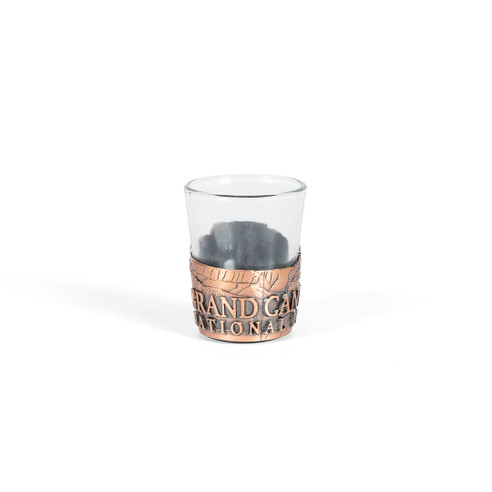 Grand Canyon Embossed Metal Wrap Shot Glass Front