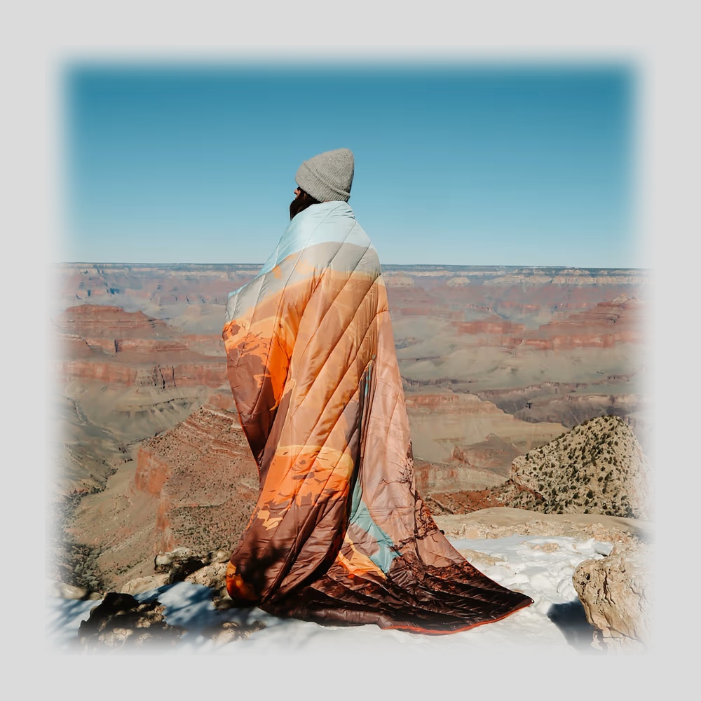 Camping Rumpl Down Blanket Rumpl Down Puffy 1P Blanket Baja Fade