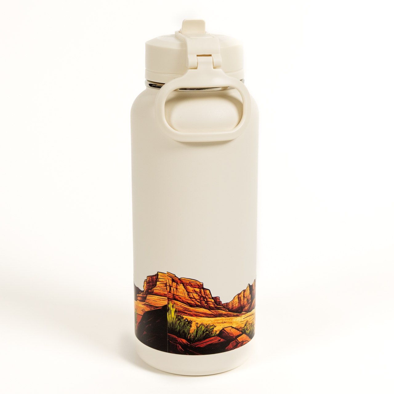 HydraPeak 32 oz Sport Water Bottle With Straw Lid Grand Canyon Ivory