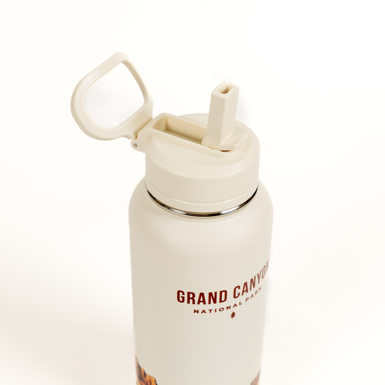 HydraPeak 32 oz Sport Water Bottle With Straw Lid Grand Canyon Ivory