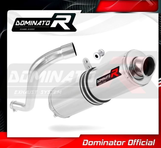 DOMINATOR Round Exhaust Silencer For BMW F650 Funduro - Stainless Steel W/ DB Killer