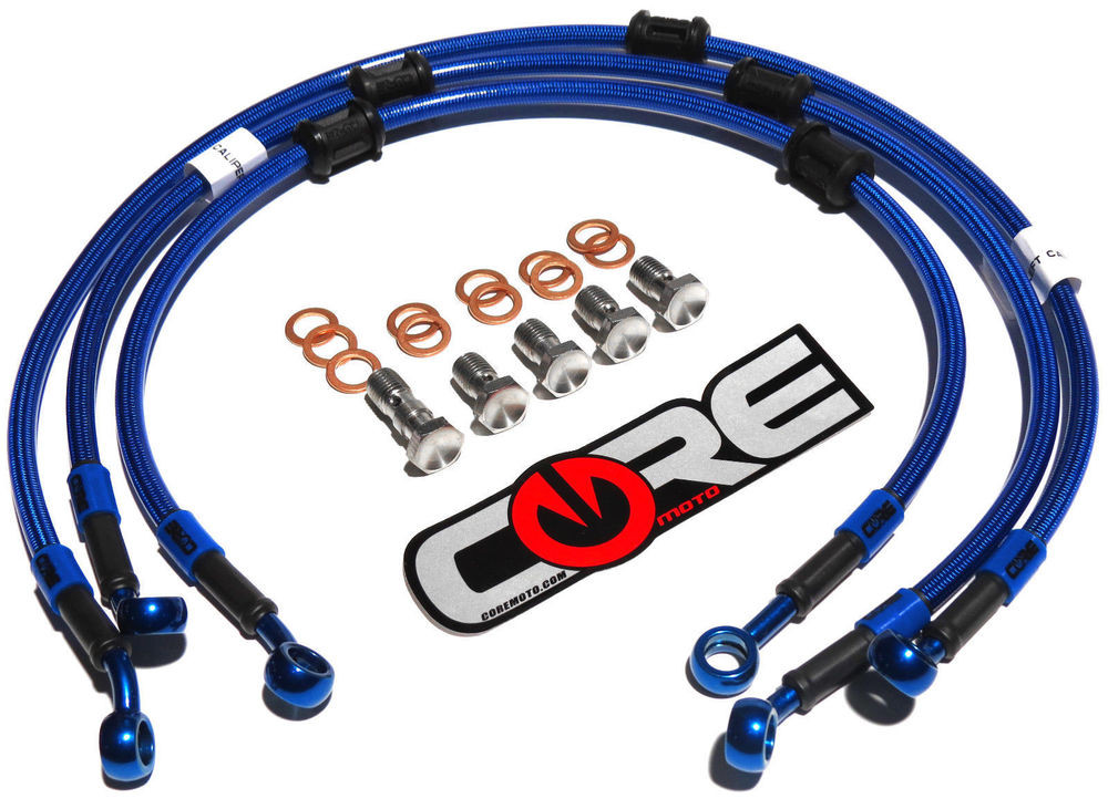 KAWASAKI ZX14R NON ABS FRONT AND REAR BRAKE LINE KIT BY COREMOTO