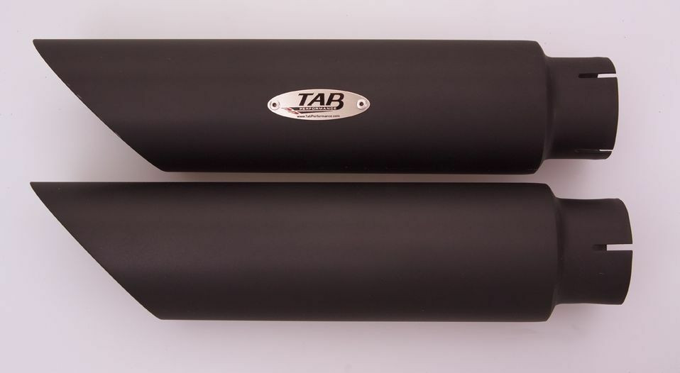 TAB PERFORMANCE FITS HARLEY DAVIDSON VROD STAGGERED SLASH CUT EXHAUST PIPES ( BLACKBAFFLED)