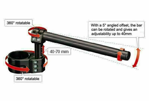 BMW R nineT RACER MULTICLIP SPORT ADJUSTABLE RISER CLIP-ON  FOR THE 2017 AND UP