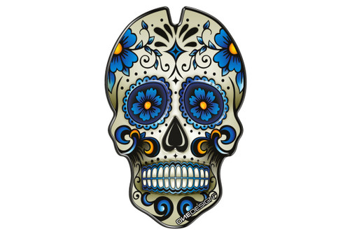 ONEDESIGN UNIVERSAL MEXICAN SUGAR SKULL TANK PAD PROTECTOR BLUE  MADE IN  ITALY