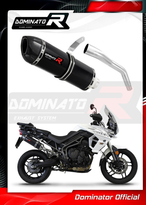 TRIUMPH TIGER 800 2018 - 2020 SLIP ON EXHAUST SILENCER HP1 BLACK DOMINATOR