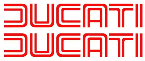 DUCATI RACING FOIL LOGOS STICKERS SET OF 2 MADE IN ITALY