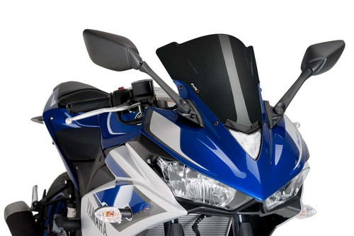 Z-RACING WINDSCREEN FOR YAMAHA YZF-R3 2015-2018 BY PUIG CARBON FIBRE LOOK