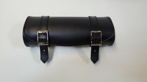 BLACK PLAIN LEATHER FRONT FORKS TOOL BAG BY LA ROSA DESIGN