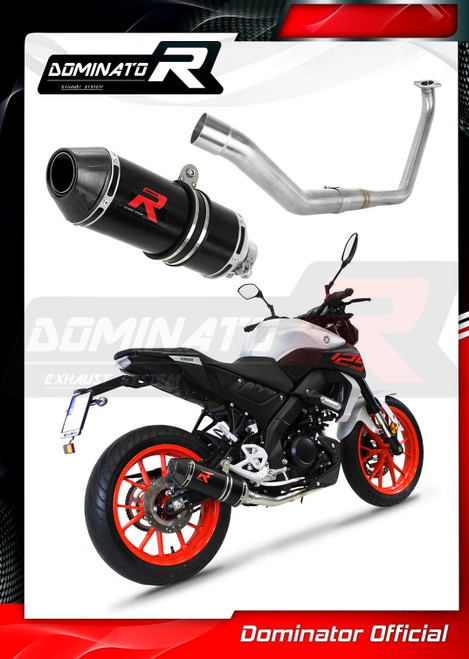 YAMAHA MT 125 EXHAUST FULL SYSTEM SILENCER HP3 BLACK 2020 DOMINATOR + dB killer