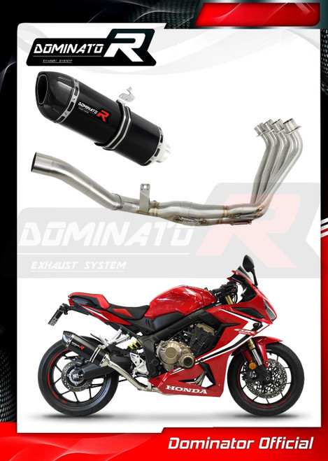 CB 650 R / F EXHAUST FULL SYSTEM SILENCER HP1 BLACK 2019 - 2021 DOMINATOR + dB killer