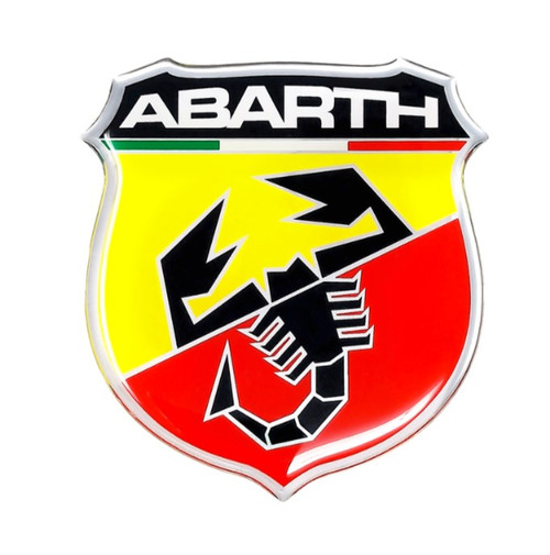 ABARTH 50MM STICKER 3D EMBLEM SELF ADHESTIVE AUTHORIZED 21532 MADE IN ITALY