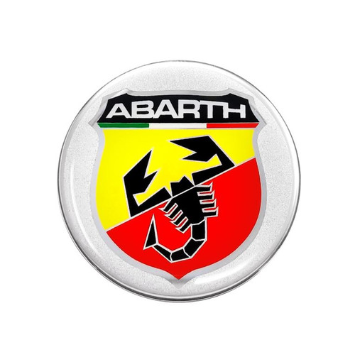 ABARTH 50MM STICKER 3D EMBLEM SELF ADHESTIVE AUTHORIZED PRODUCT MADE IN ITALY