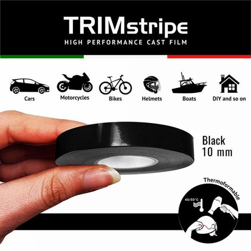 BLACK AUTOMOTIVE MOTORCYCLE 10mm TRIM PIN TAPE DETAIL PINSTRIPE ADHESIVE VINYL