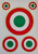 REFLECTIVE ITALIAN FLAG COLOURS 5 CIRCLE PIECES MADE IN ITALY