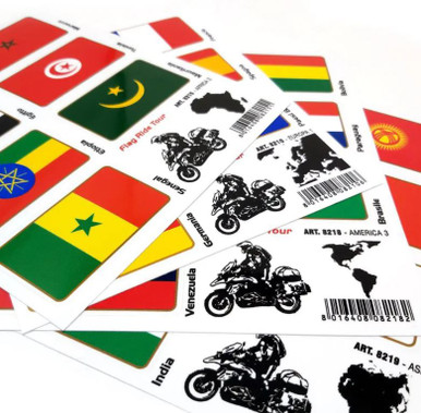 TRAVEL TOUR FLAG STICKERS FOR AUTOS LUGGAGE MOTORCYCLES
