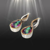 Live Show: Happiness Forever Energy Earrings - "Happy Stone" Mystic Topaz Wrapped In Sacred Celestial Sun Pattern