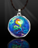 Dragon's Moon Energy Pendant  From the "New Bohemian" Collection. Platinum Plated.