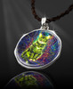 Cosmic Cat Energy Pendant  From the "New Bohemian" Collection. Platinum Plated.