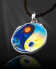 Yin And Yang Sun & Moon Positive Energy Pendant  From the "New Bohemian" Collection. Platinum Plated.