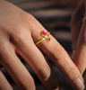 Magical “Genie In A Bottle” Wishing Ring - Ruby, Gold, Pink Tourmaline