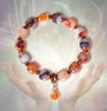 The Intuitive Energy Healer’s Power Bracelet -  Dazzling to wear, makes a huge fashion statement and it heals! Lepidocrocite, goldstone, AAA sunstone  in a unique, sacred healing design.