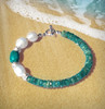 The Rich, Happy And Secure Bracelet.  The only energy bracelet guaranteed to attract comfort and financial security to your life.* Chrysocolla, turquoise, pearls, 925 silver.