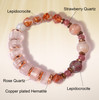  The Healing Love Attraction Bracelet.   Features energy-channeled love enhancing  power stones rose quartz, lepidocrocite, strawberry quartz, and copper-coated hematite. 