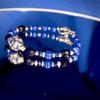 Item 41 Live Show. The Deep Intuition Bracelet. Collector's grade black sodalite, lapis and blue sky-flower cloisonne.  