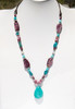 Live Show Item J12 - The Lucky Life Necklace. AAA Amazonite, Burgundy Pearls  And Spiney Oyster Necklace
