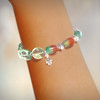 Hamsa Bracelet. The Joy And Happiness Protection Bracelet. Green fluorite and rainbow agate. 