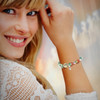 Hamsa Bracelet. The Joy And Happiness Protection Bracelet. Green fluorite and rainbow agate. 