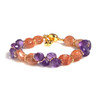Live Show JL16. The Find Your Way Bracelet. Confetti Sunstone Nugget, Amethyst, Gold Plate. 