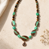 The Triple Goddess Power Necklace. With sacred Celtic triskele pendant and matrix chrysoprase