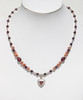 Show Item AG32 - Garnet And Sunstone Power And Direction Necklace. Silver pendant. 