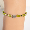Virgo Power Bracelet With Virgo Symbol, AAA Faceted Peridot, And 24 Carat Gold Plated Magnetic Clasp