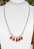 The Elevated Psychic Necklace.  Hand Cut Carnelian and Rainbow Moonstone . Live Show Item S6