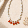 The Elevated Psychic Necklace.  Hand Cut Carnelian and Rainbow Moonstone . Live Show Item S6
