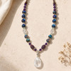 Quartz Pendulum Dowser With Fluorite Twist and AAA Blue Tiger's Eye.   Live Show Item S12