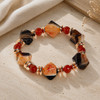 Banded Agate Inner Peace Bracelet With Citrine And Gold Hematite. Live Show OC8