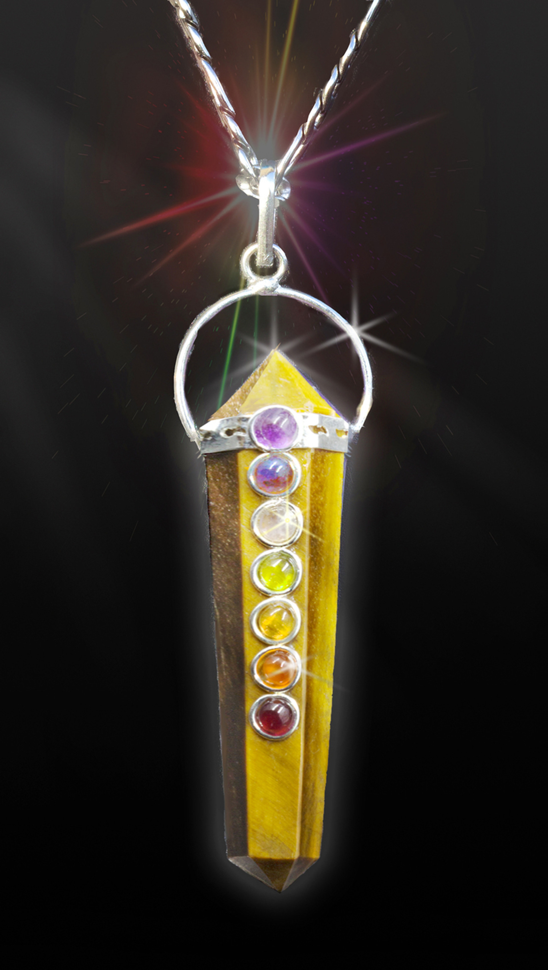 Amethyst 7 Chakra Healing Pendant Guaranteed Authentic