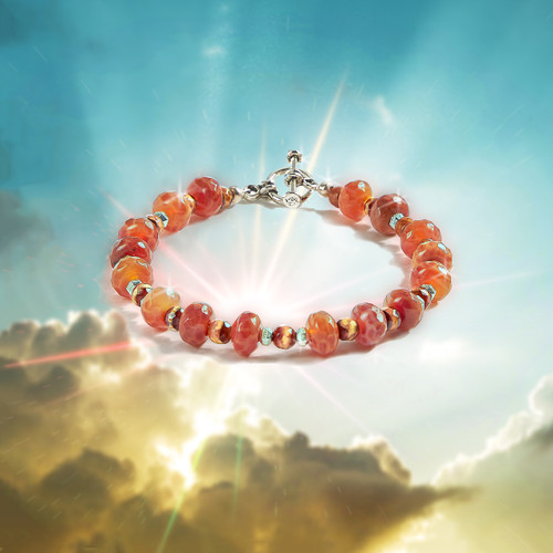 The "Super Motivation" Energy Bracelet - Brings back your fire and passion. Fired carnelian and Tibetan agate.