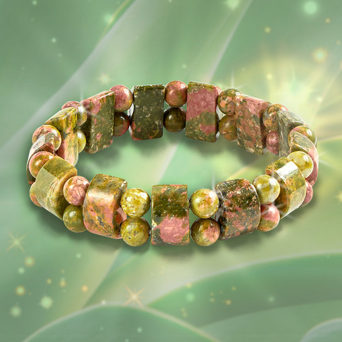 The Unakite Miracle Recovery Bracelet - Energy enhanced to emit the healing powers of renewal, regeneration and regrowth.