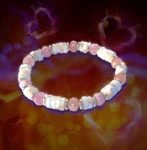 The Love Magnet™ Bracelet - Morganite And Mother Of Pearl - Attracts love like no other.  Early Release