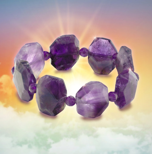 The Mystic’s Stone Bracelet - Over 200 carats of energy-infused amethyst to open your crown chakra, connecting you to infinite wisdom, insight and healing energy.