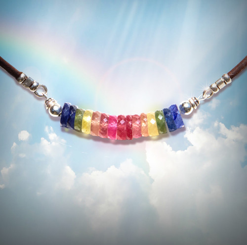 The Gem Of Gems, “Does Everything” Rainbow Sapphire Necklace -  For Everyday Wear