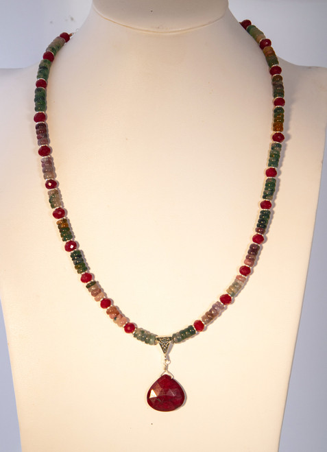 Item 5 Live  Show. Passionate Heart Necklace Ruby And Tourmaline